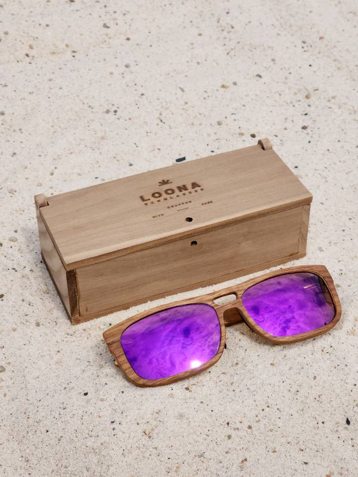 Horizon Walnut Wooden Sunglasses for wholesale by Loona