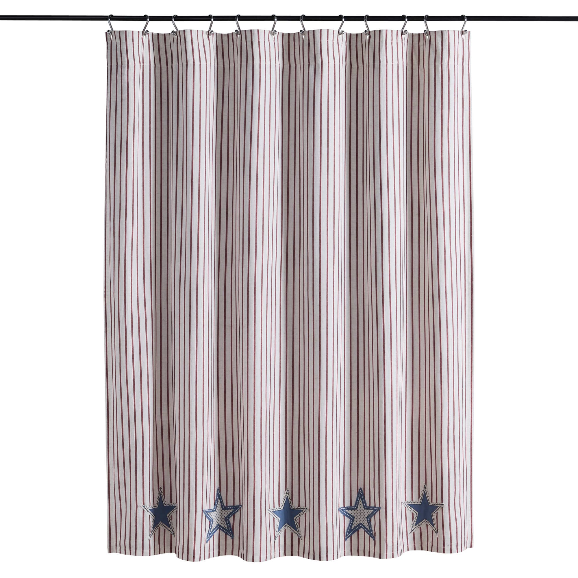VHC Brands - Vente Rideaux de douche - Rideau de douche Celebration Applique Star 72x721