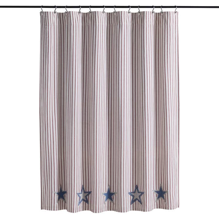 VHC Brands - Wholesale Shower Curtain - Celebration Applique Star Shower Curtain 72x721