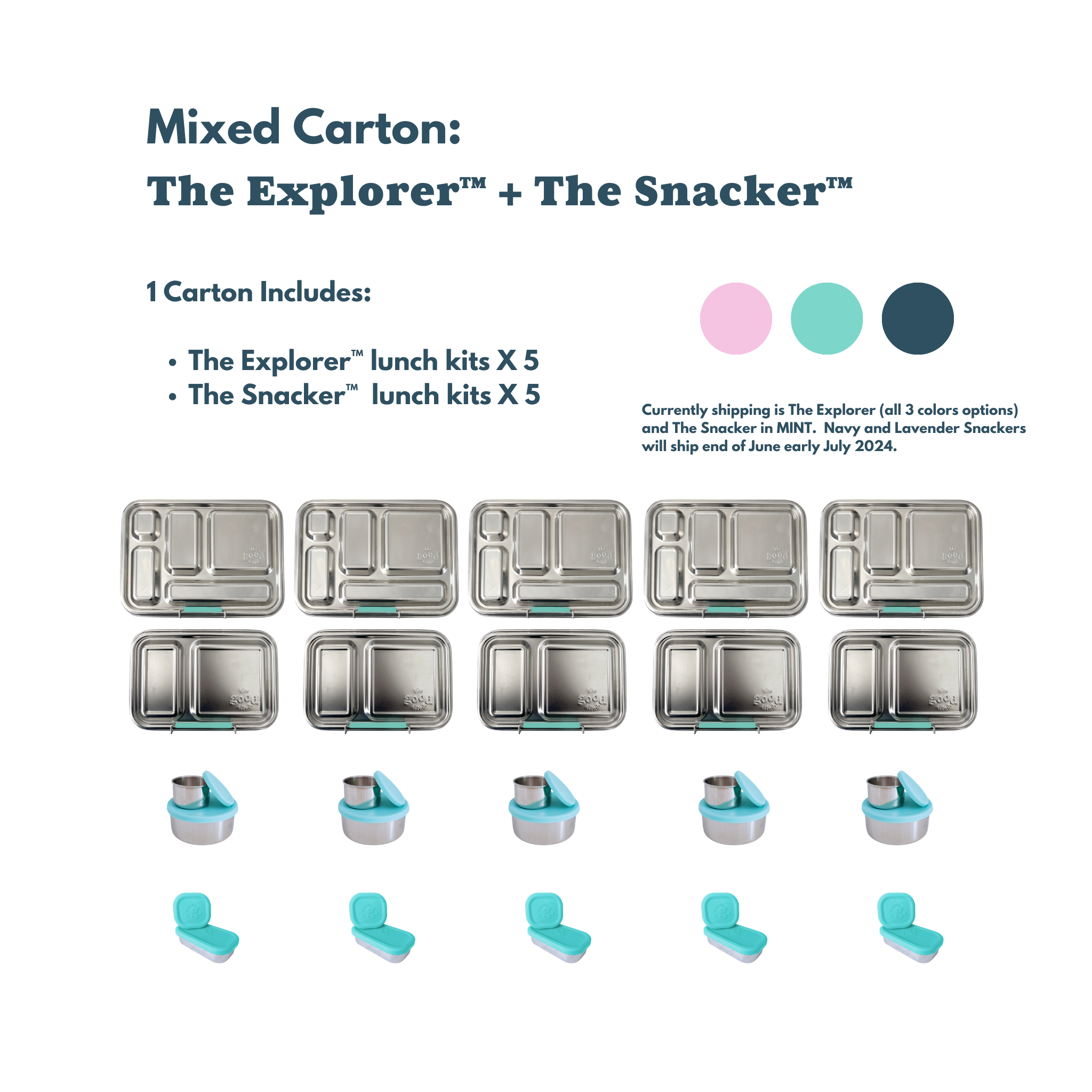 The Good Kiind - Wholesale Lunch Bag/Box - Kids - Lunch Box for Kids: The Snacker™ + The Explorer™ Mixed Case1