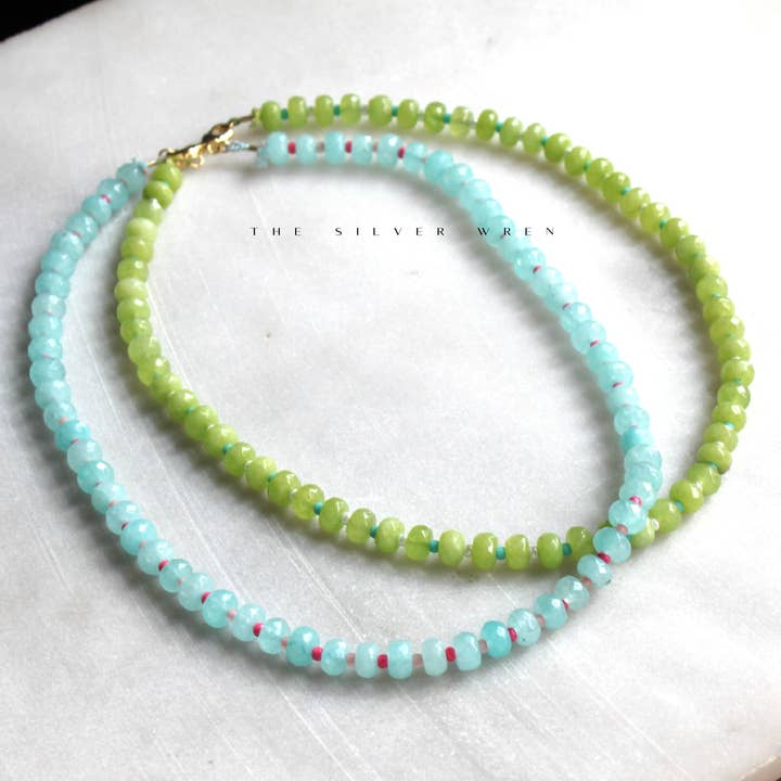 The Silver Wren - Wholesale Beaded/Pearl Necklace - Stone Candy Beaded Necklace, Trendy Colorful Beads