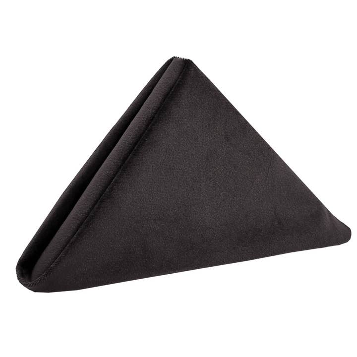 YOUR CHAIR COVERS - Wholesale Dinner & Cloth Napkin - 10 Pack 20 Inch Velvet Cloth Napkins Black