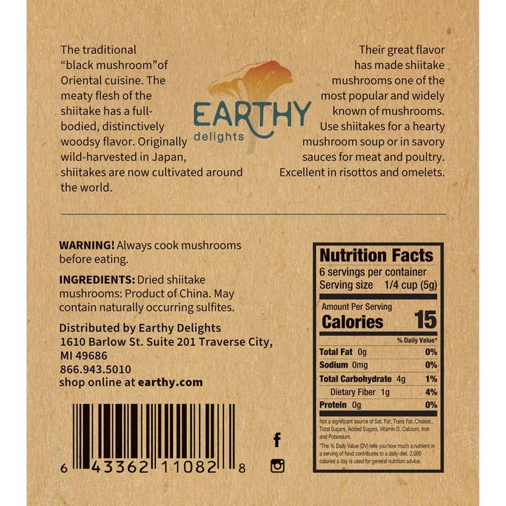 Food For Thought - Wholesale Dried/Dehydrated Vegetables - EDI046 - Dried Shiitake Mushroom1