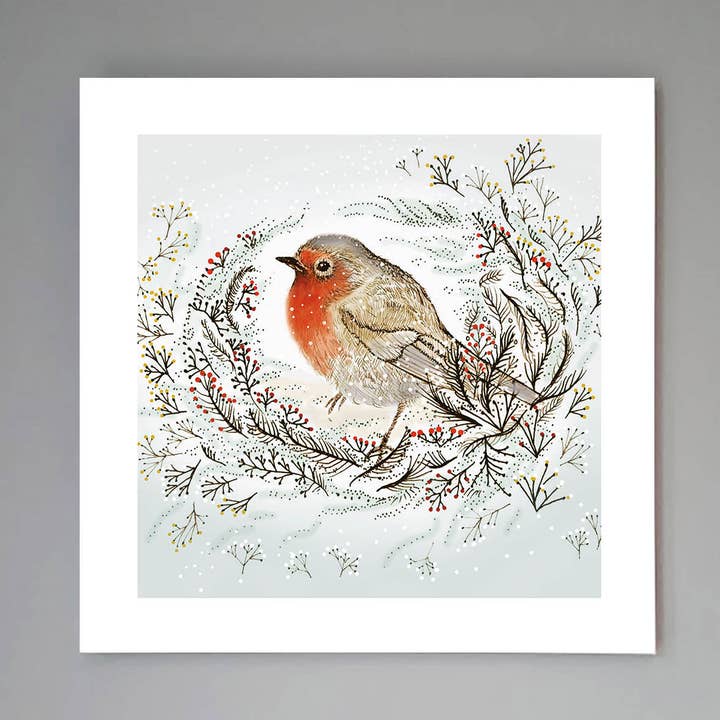 'Nesting Robin' Kunsttryk for engroshandel hos Fay's Studio