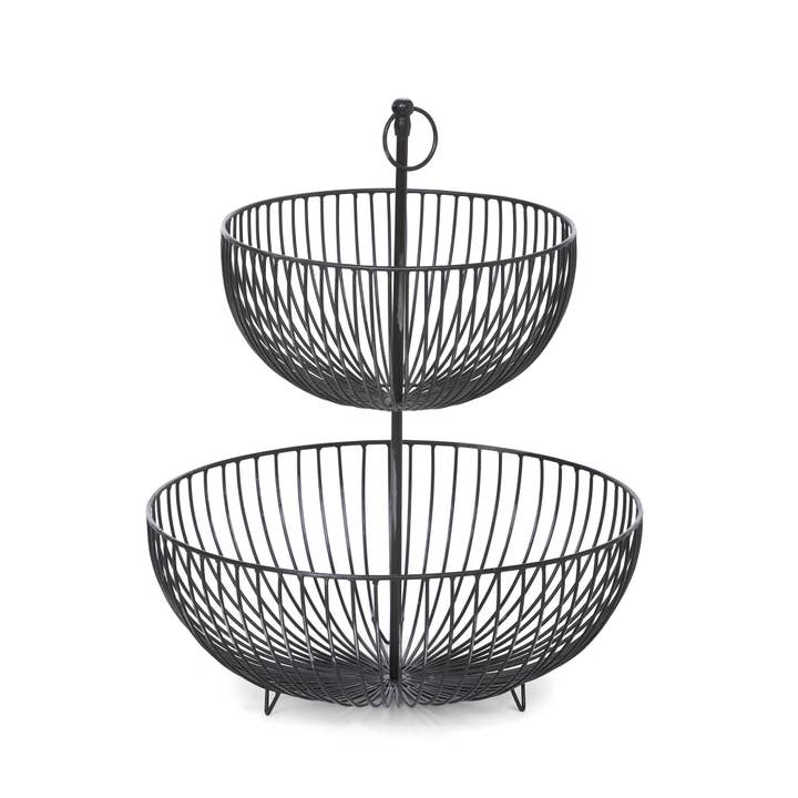 Panier de présentation en fer à 2 niveaux pour la vente par Park Hill Collection