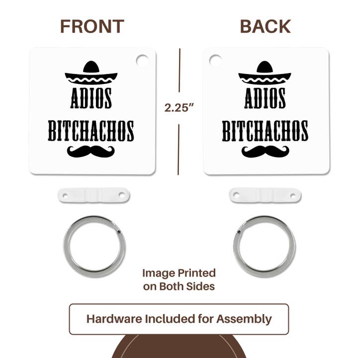 3dRose - Wholesale Keychain - Unisex - 3dRose, ADIOS BITCHACHOS, Key Chain4