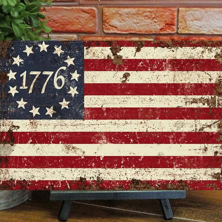 1776 Betsy Ross Flag Metal Sign Americana Patriotic
for wholesale by Bad Bunny Designs