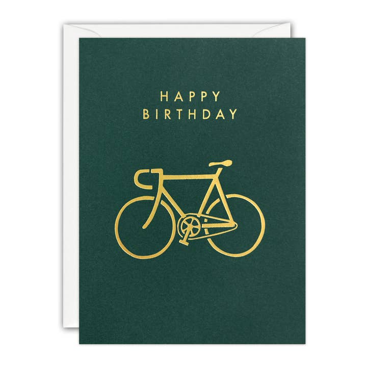 Gold Bike Mini Birthday Card - Minnows for wholesale by James Ellis