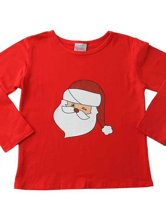 Sparkle Sisters by Couture Clips - Wholesale Screen Printed T-Shirt - Kids - Santa Long Sleeve Tee