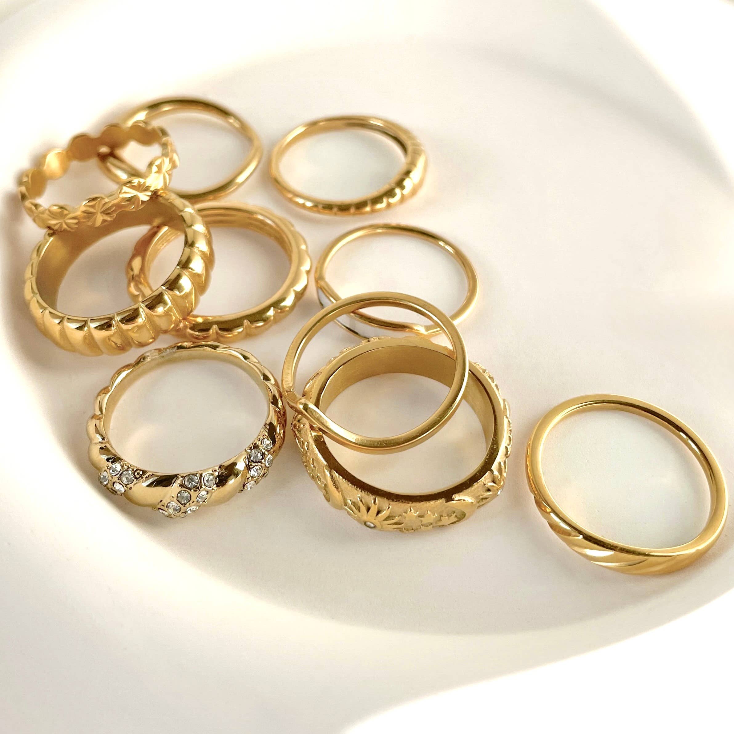 Blueyejewelry - Wholesale Band/Stacked Ring - Gold Stacker Rings - Tarnish-free Dainty and Bold Rings1
