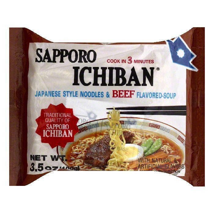 KeHE Distributors, LLC - Wholesale Hot Sauce - Sapporo Ichiban Japanese Style Noodles & Beef Flavored Soup, 3.5 OZ (Pack of 24)