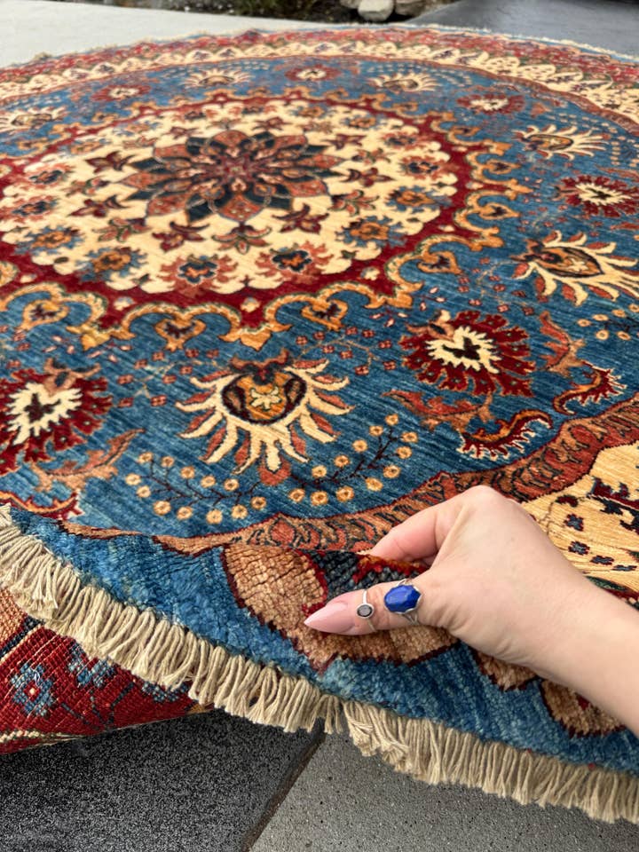 Holly - 9x9 Afghan Round Area Rug for wholesale by The Rug Mine