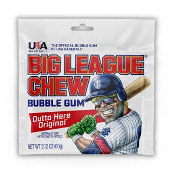 Grandpa Joe's Candy Shop - Vente Chewing-gums - Chewing-gum Big League Chew Outta Here Original, 12 sachets2