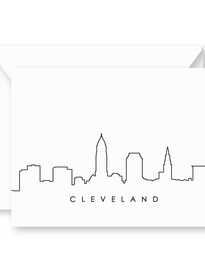 Cleveland Skyline Greeting Card for wholesale by Impress Design Studio