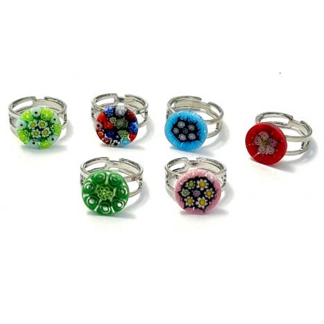 Millefiori Piatta Murano Glass Ring for wholesale by Alice Sturzinger LLC