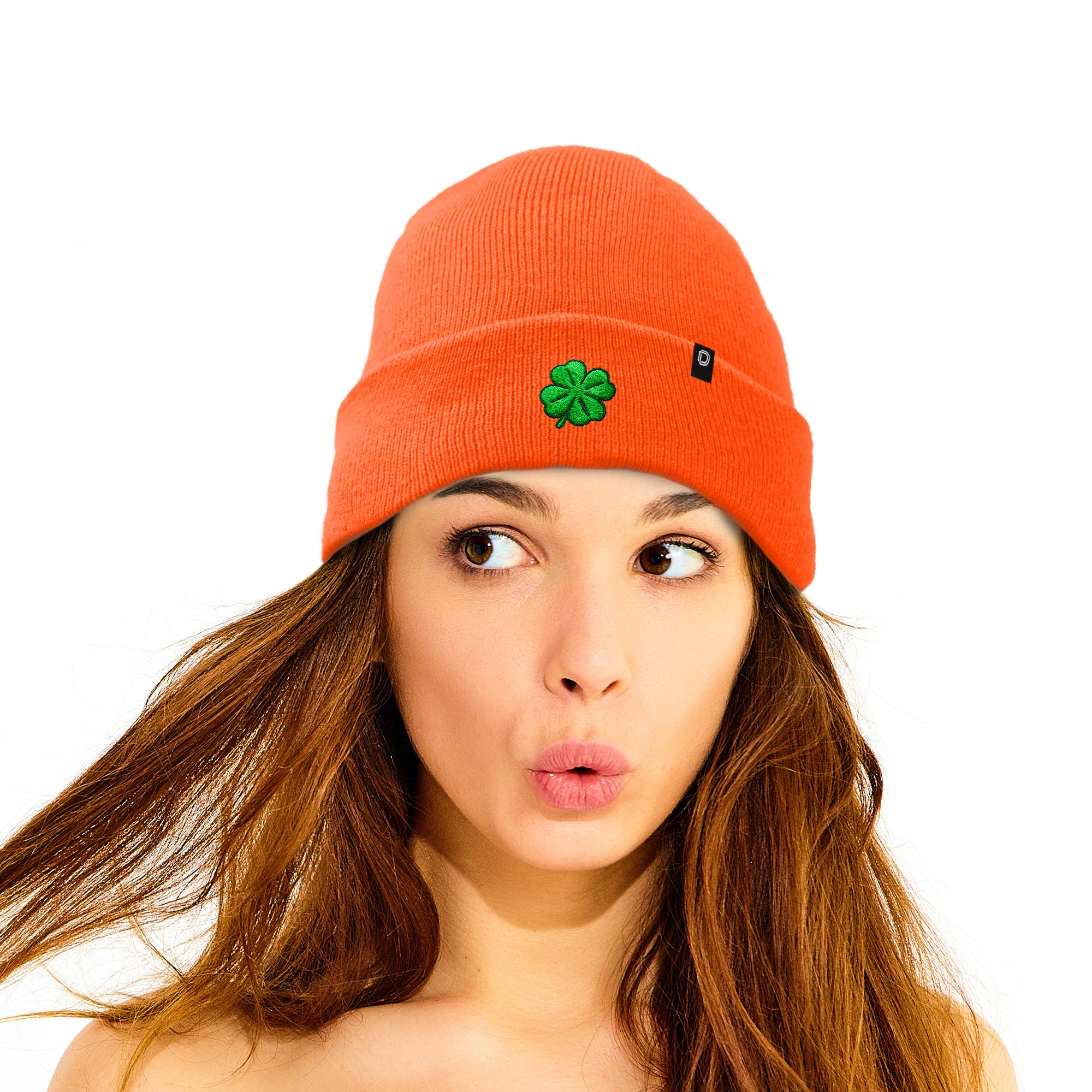 Dalix - Wholesale Beanie - Women's - Dalix Embroidered Clover Beanie Cap Cuffed Knit Hat Women45