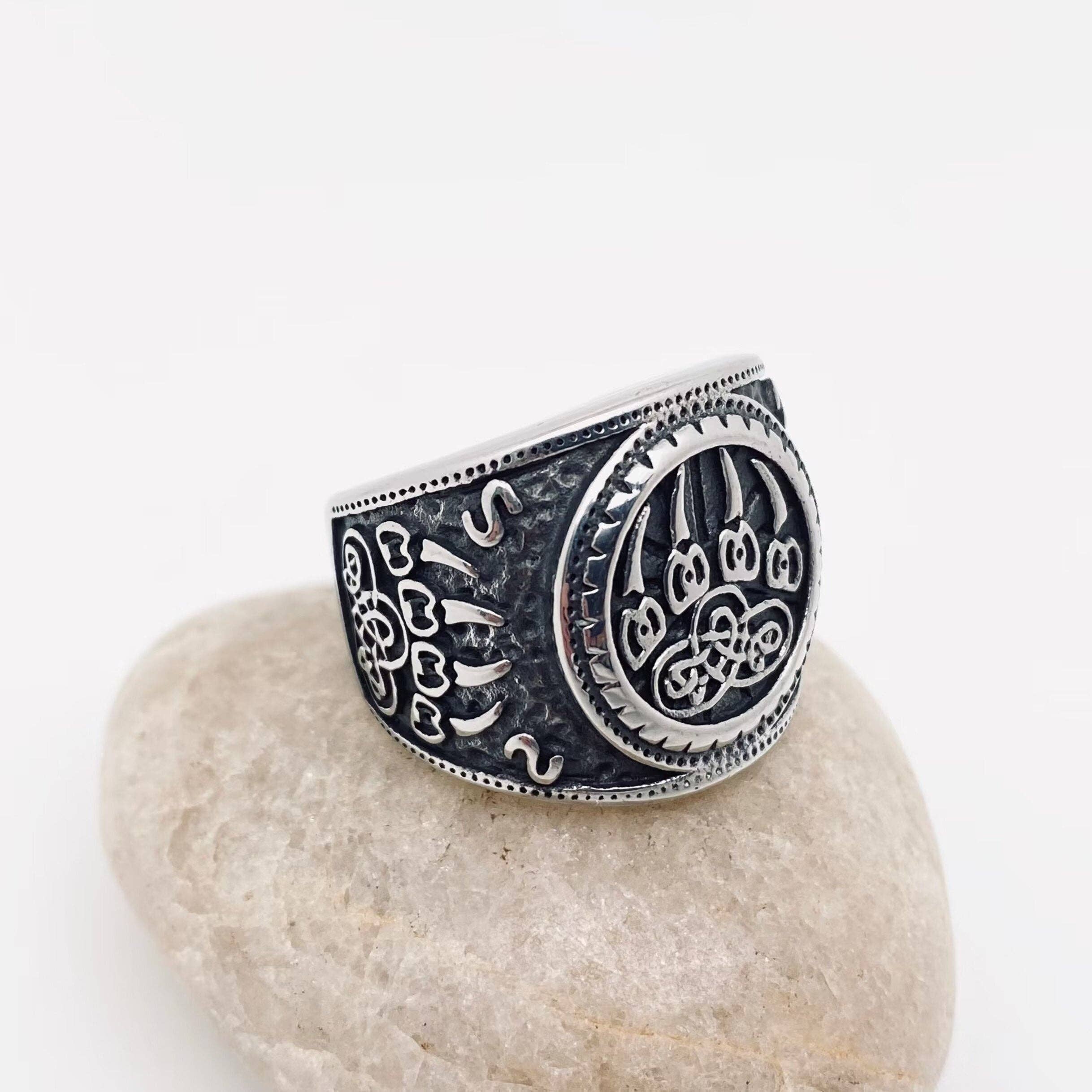 Mio Queena - Wholesale Signet Ring - Vintage Bear Claw Viking Warrior Stainless Steel Ring -MJ/MR0