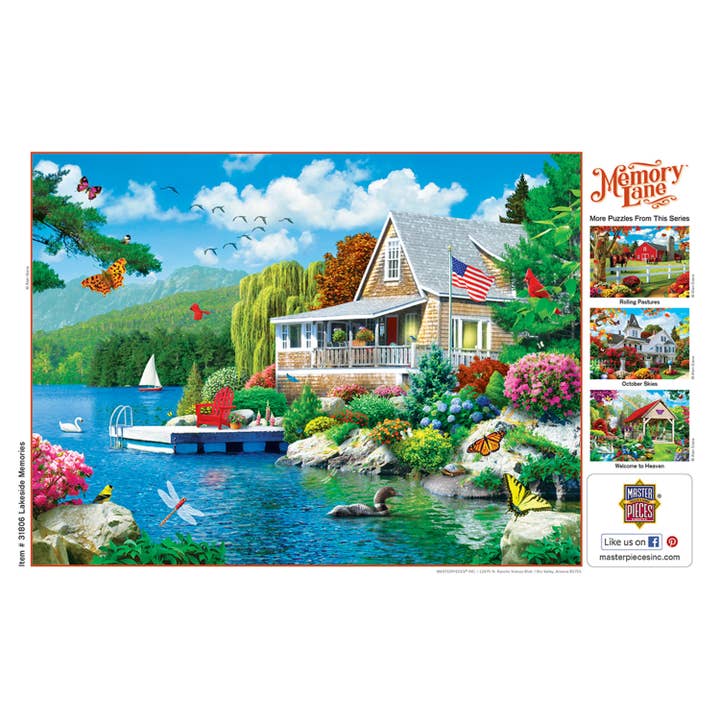 Masterpieces Puzzles - Wholesale Puzzle - Adult - Memory Lane - Lakeside Memories 300 Piece EZ Grip Puzzle