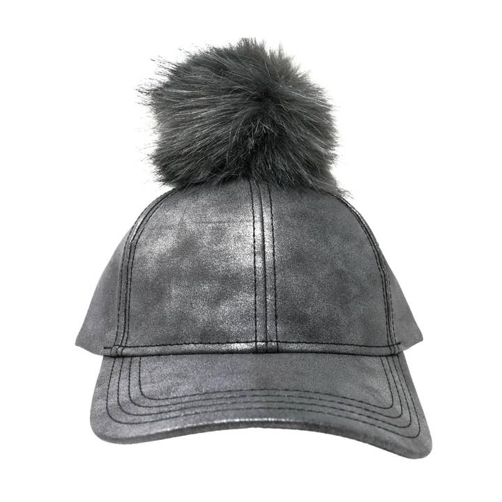 Madeline Love - Wholesale Beanie – Women's - Metallic Fur Pom C.C Ball Cap