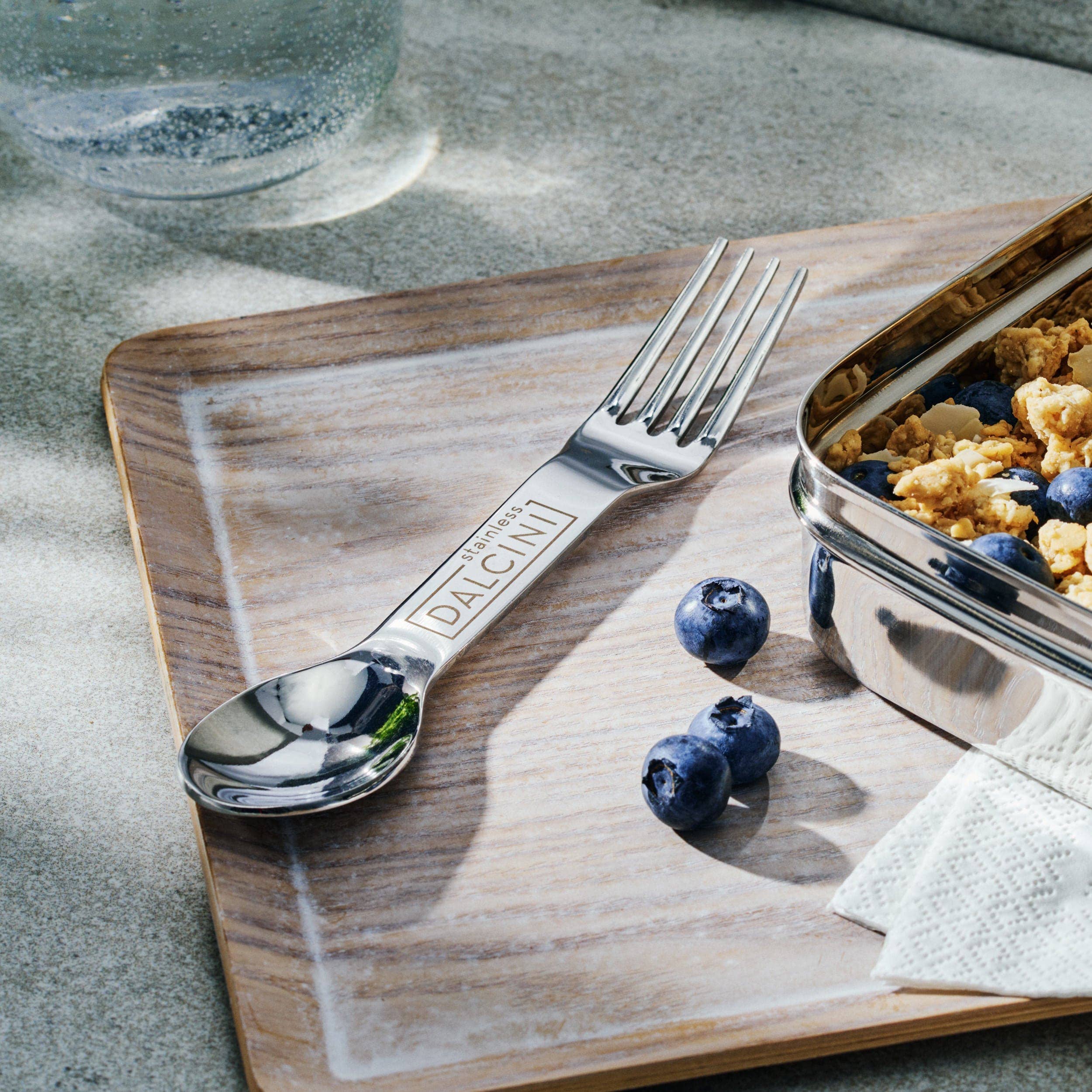 Dalcini Stainless – wholesale Kökssked – Spork i rostfritt stål | Kombinerad sked och gaffel1