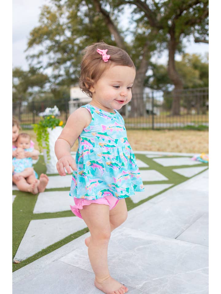 Sweet Bay Clothing – Großhandel Top- & Shorts-Set – Kinder – Fish Razorback Peplum Set2