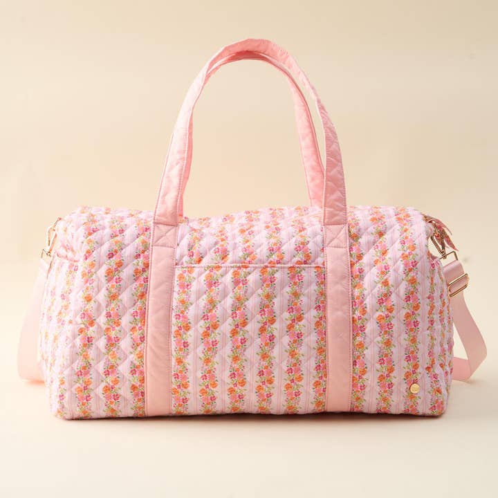 On-the-Go Quilted Weekender Bag-Petal Parade Pink for wholesale by The Darling Effect