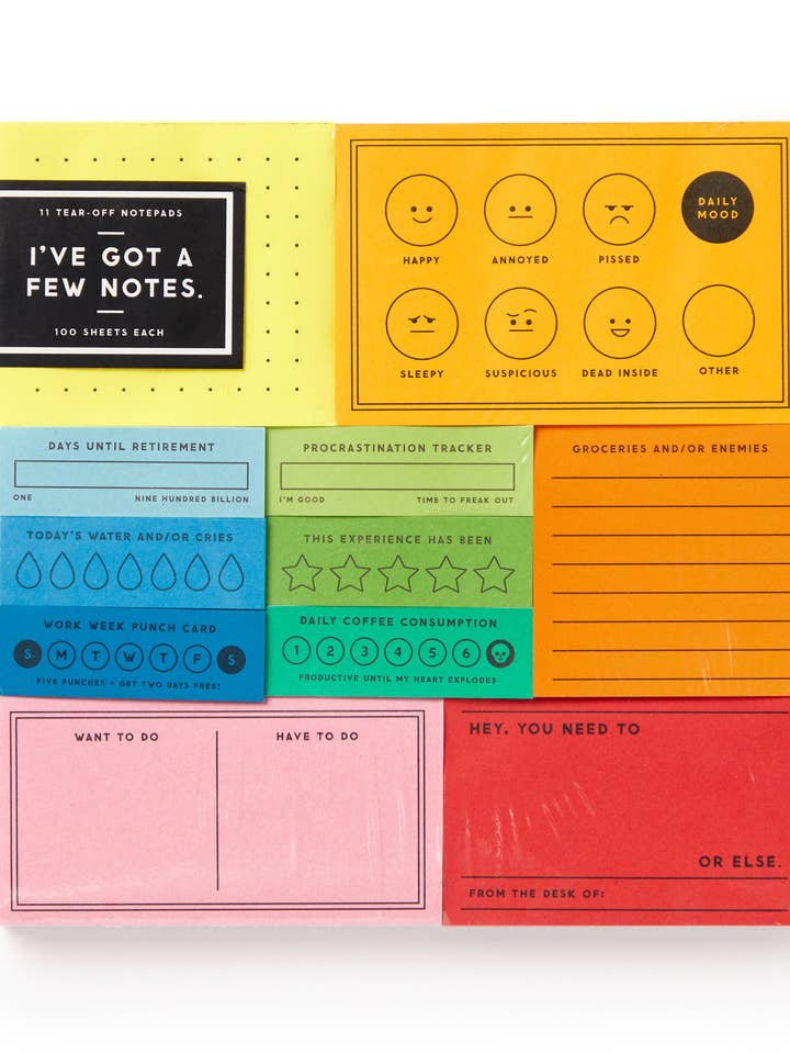 Brass Monkey I've Got A Few Notes Tear-off Notepad Set for wholesale by Chronicle Books
