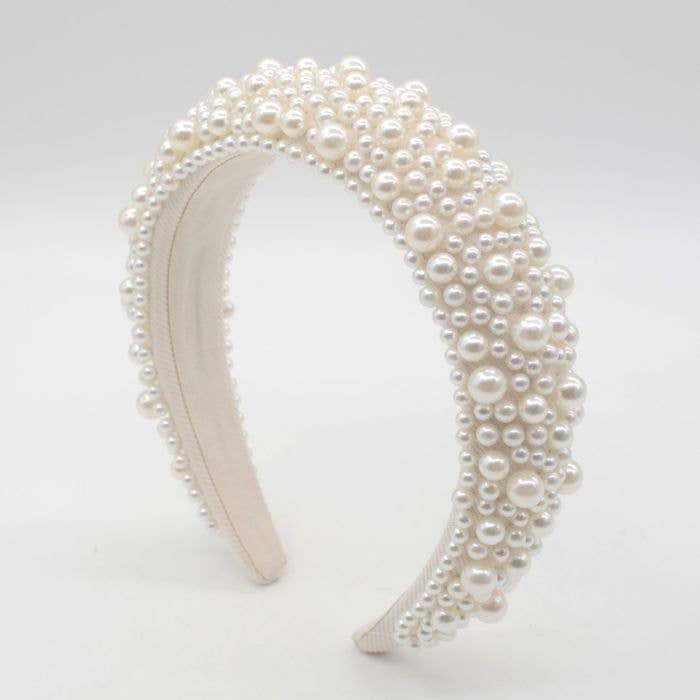 PEACH ACCESSORIES - Wholesale Fashion Headband - Women's - Chunky Pearl Headband HA7320