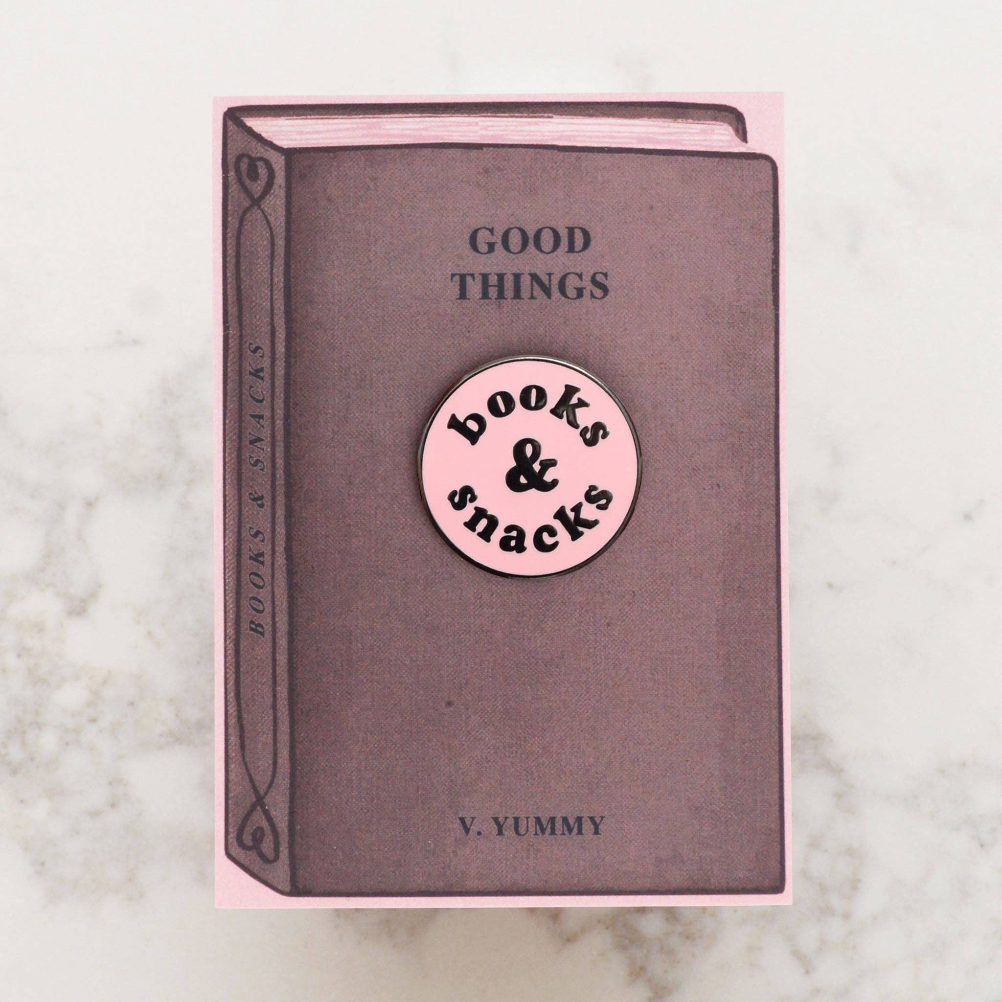 Alphabet Bags - Wholesale Lapel pin/button - Books & Snacks - Pink - Enamel Pin2