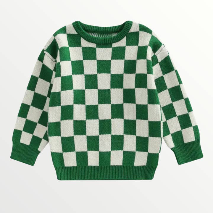 Checkered Sweater for wholesale by Bodoke Kids Boutique