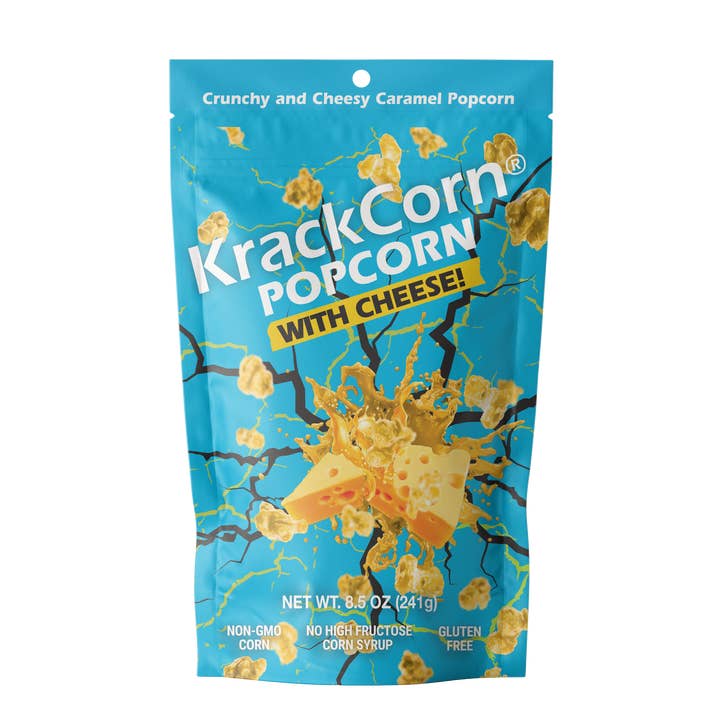 KrackCorn - Wholesale Popcorn - KrackCorn Popcorn With Cheese! 8.5oz - 12ct Display Case1