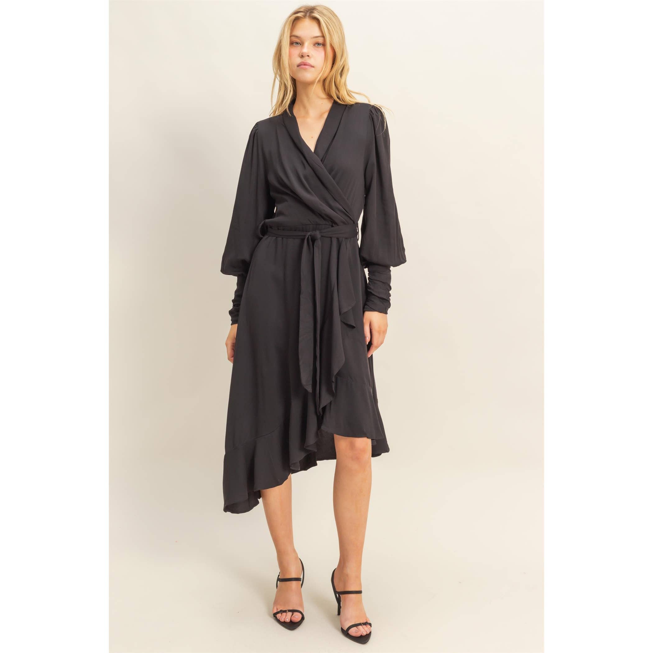 HYFVE - Venta al por mayor Vestido - Mujer - Vestido midi cruzado asimétrico0