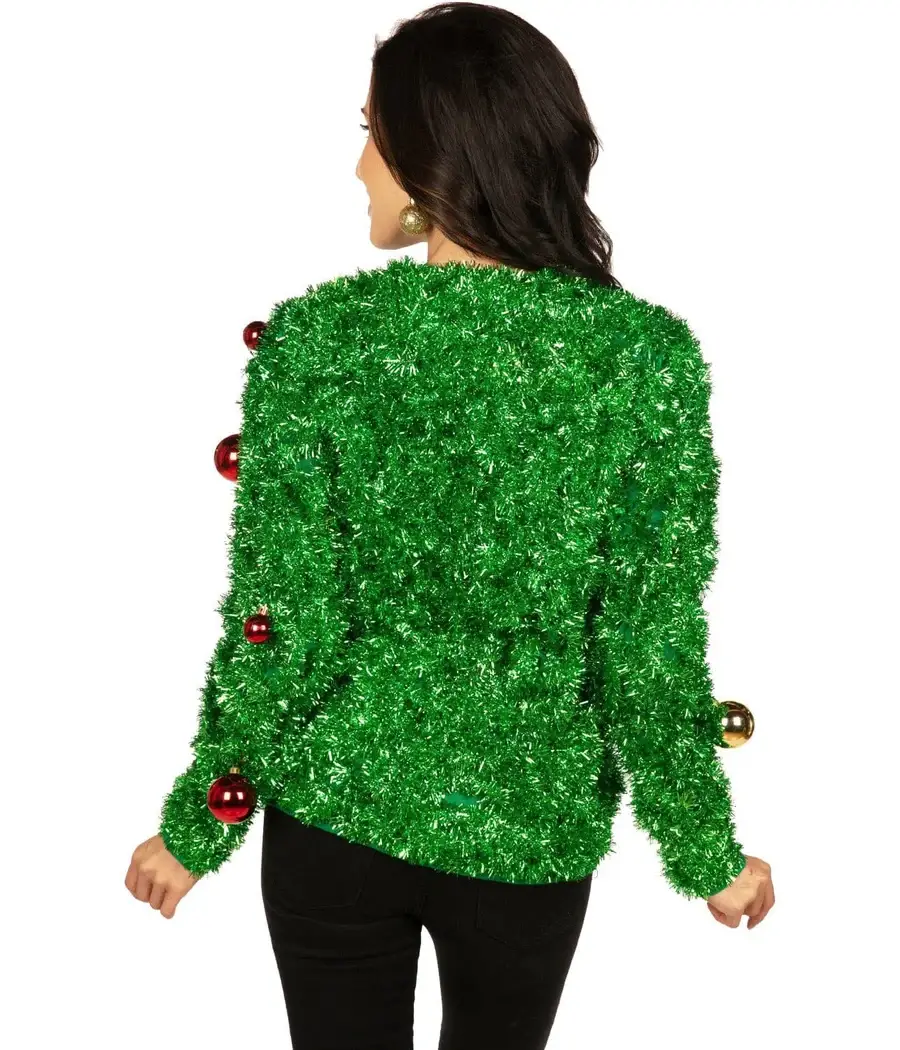 Tipsy Elves - Wholesale Cardigan - Women's - Bristle Babe Cardigan - Women's Ugly Christmas Tree Sweater1