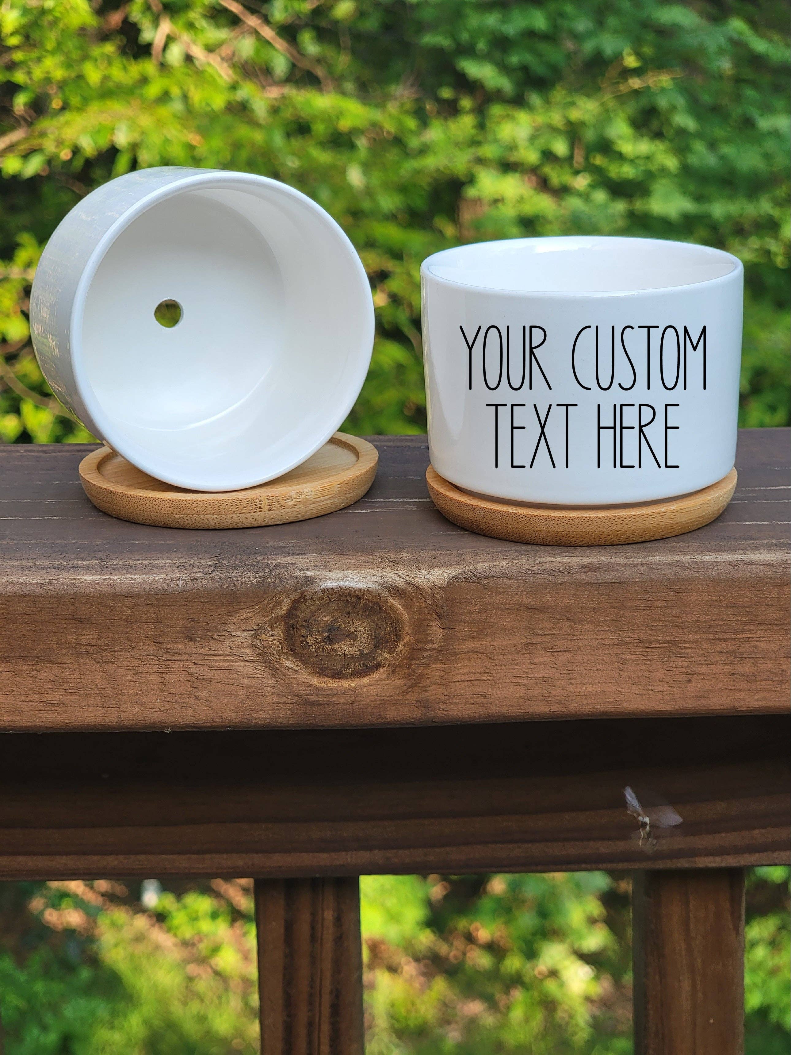 Vulpine Vinyls – Engroshandel Plantekrukke – Brugerdefineret Tekst Succulent Pot3