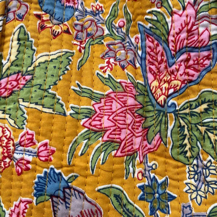 bhavnas boutique - Wholesale Grocery/Shopping Bag - Indian Cotton Quilted Jhola Bag Floral Printed Shopping Bags