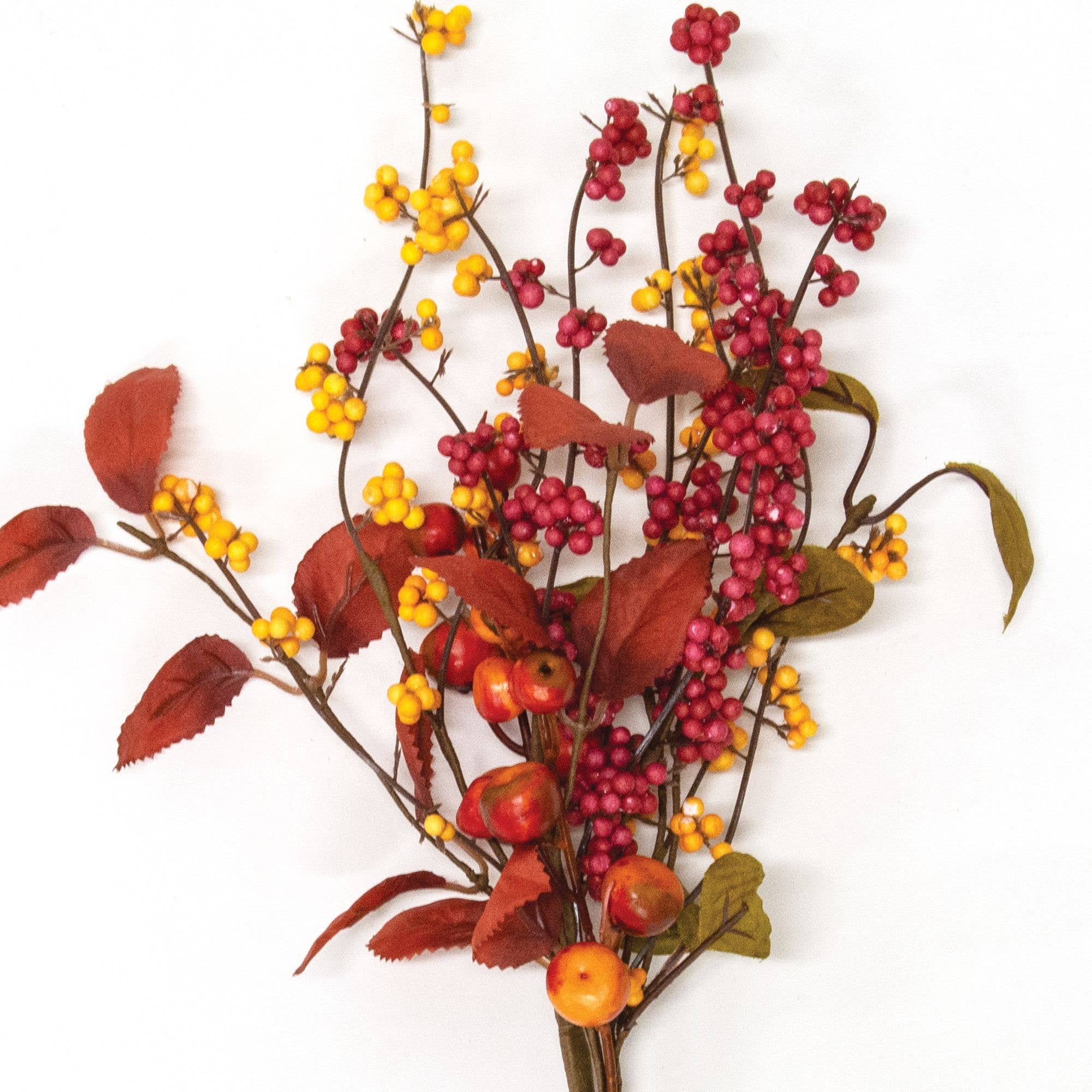 Saybrook Lane - Wholesale Artificial Flowers - Bountiful Berries & Leaves Pick, 15"1