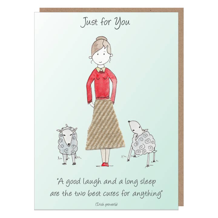 Uma Boa Rida E Um Longo Sono São As Duas Melhores Curas por atacado de Irish Greeting Cards by Catherine Dunne