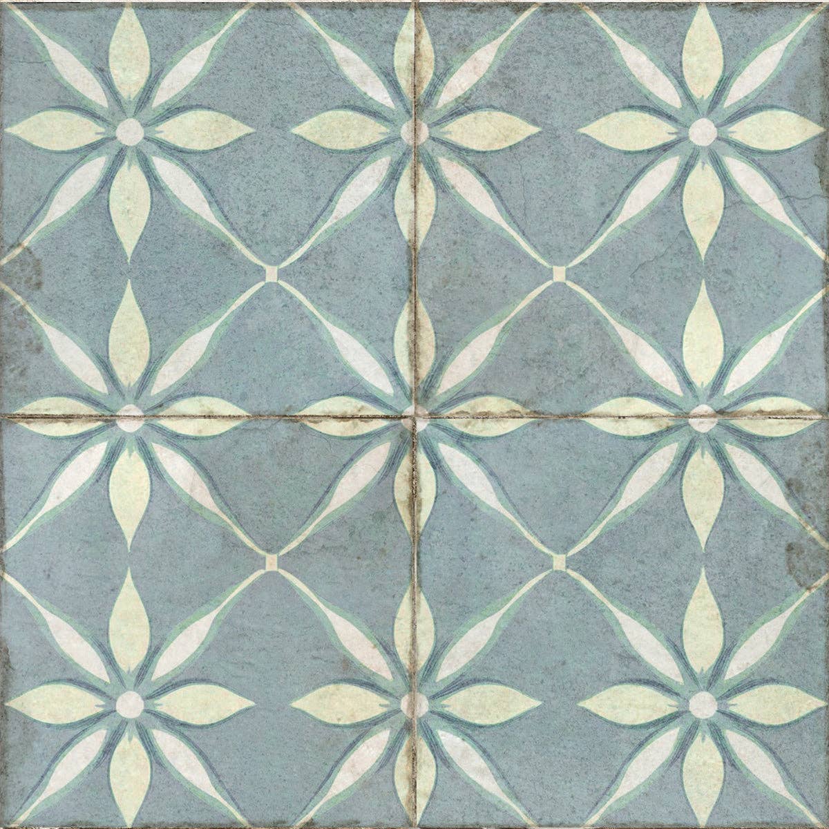 Mi Alma LLC - Wholesale Wall Tile - Floral Blue Retro Tile Decals – Peel and Stick Backsplash Stickers 24-Piece Set for Kitchen, Bathroom, or Furniture Model - R1815