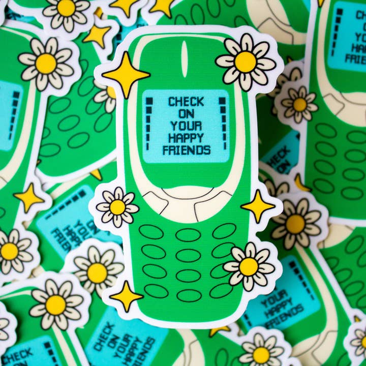 Vinilo adhesivo "Check in on Your Happy Friends" para venta al por mayor de UgliStuffs