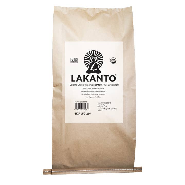 Lakanto - Wholesale Sugar/Sweetener - Lakanto Powdered Monk Fruit Sweetener with Erythritol 20 KG
