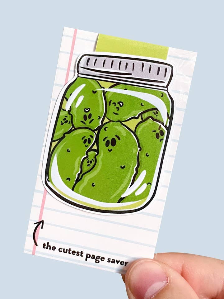 Pickle Jar Magnetic Bookmark for wholesale by Millie Paper Co.