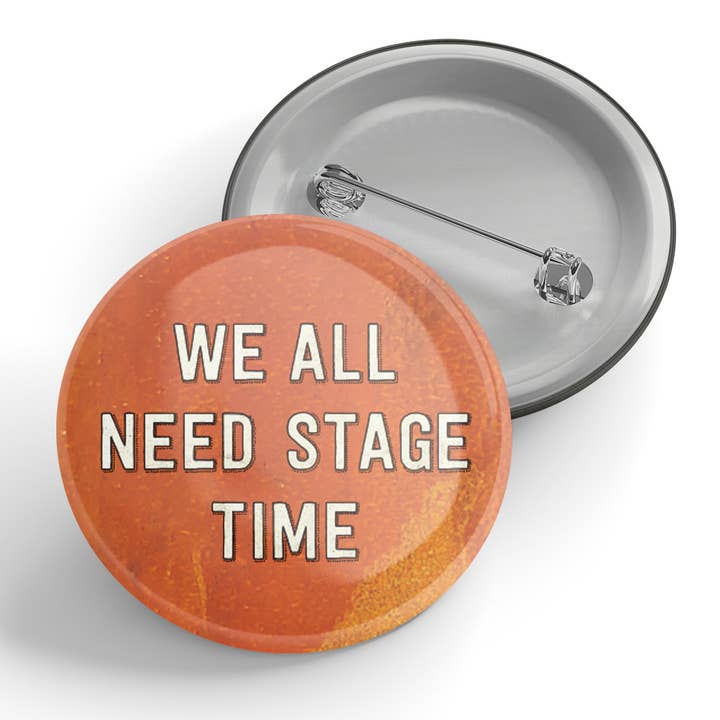 Wir alle verdienen mehr Stage Time Button für den Großhandel von Black River Letterpress & Paper Co.