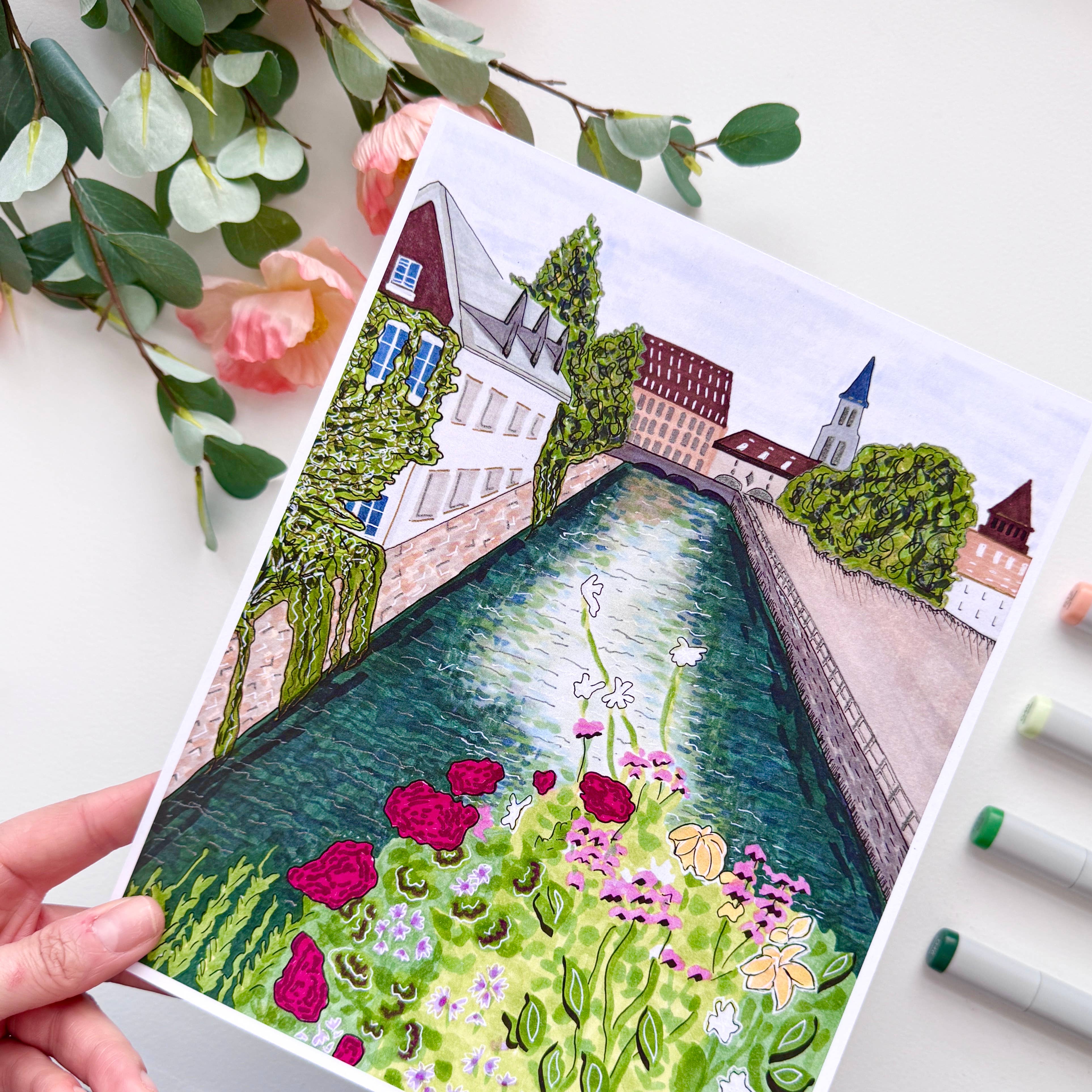 D. Prince Designs - Wholesale Art Print - Strasbourg, France Abstract | Recycled Card Stock Print1