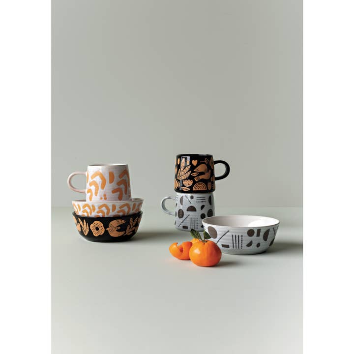 Danica Brands - Wholesale Coffee mug - Danica Studio Echo Imprint Stoneware Mugs 12 oz3