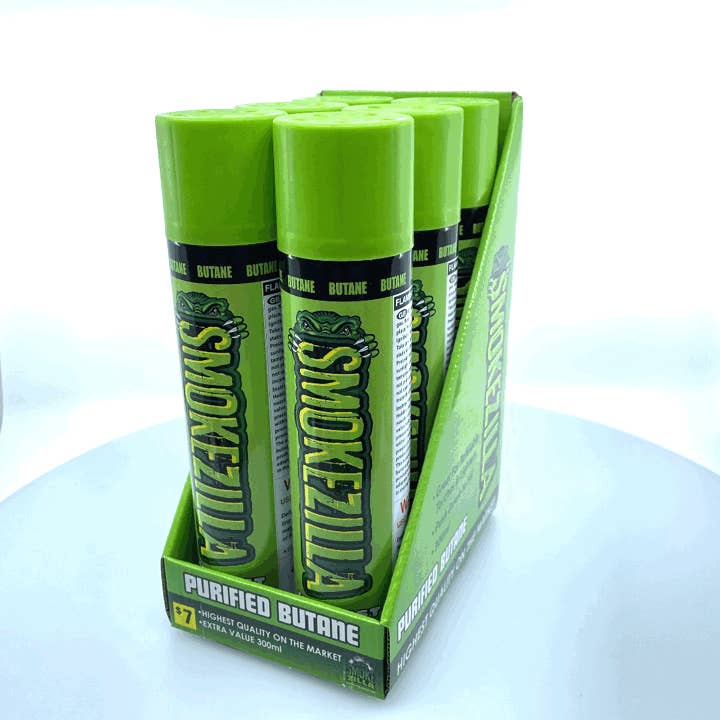 Novelty Brands - Wholesale Lighter - Smokezilla Bulk Butane Lighter Refill 300ML- 6/Display