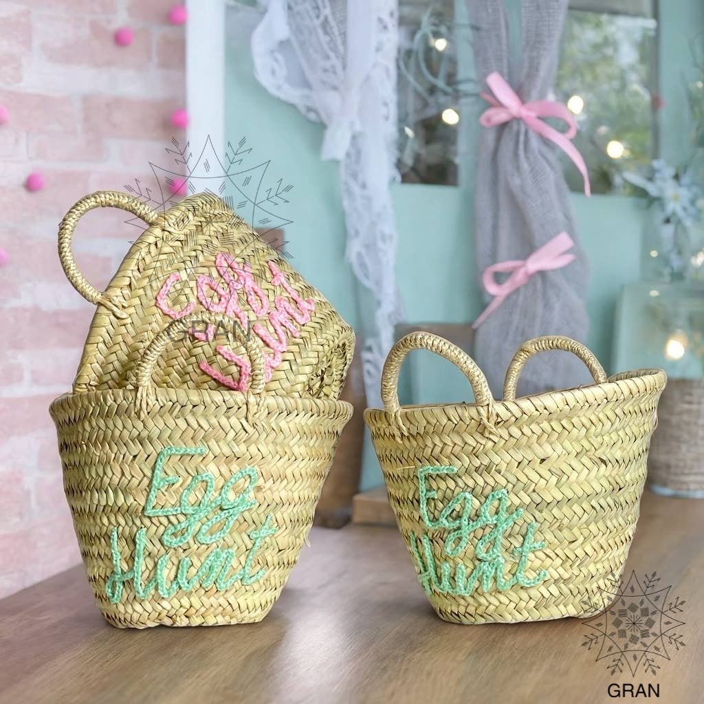 Gran Wholesale – wholesale Basket – Happy easter basket, Easter Gift Bag, Monogram Easter Straw11