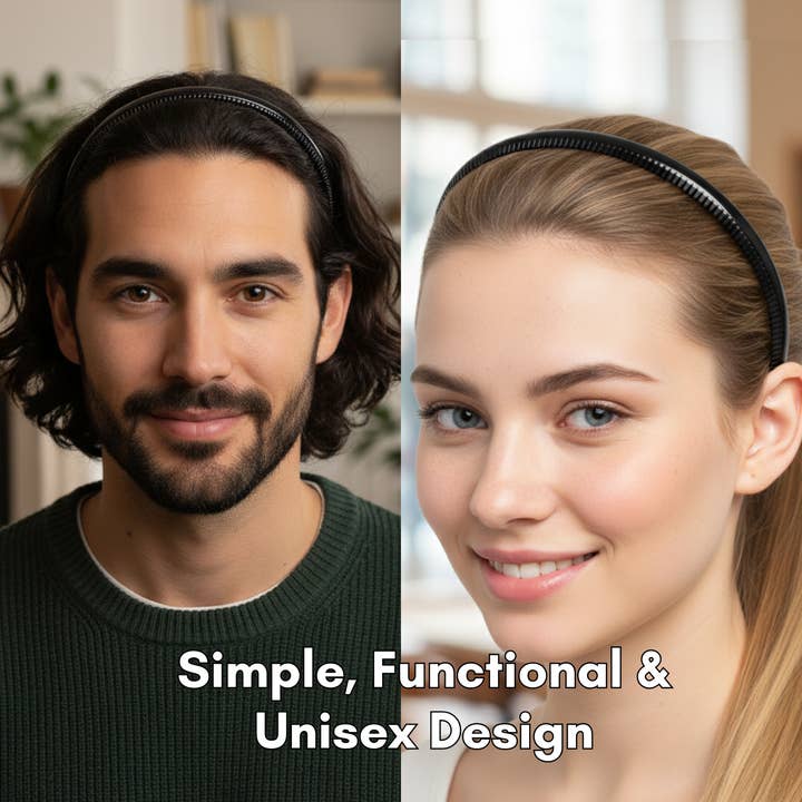 Parcelona - Wholesale Fashion Headband - Women's - Parcelona French Yoga Headband Inner Grip Teeth Hairband for Women & Men Unisex8