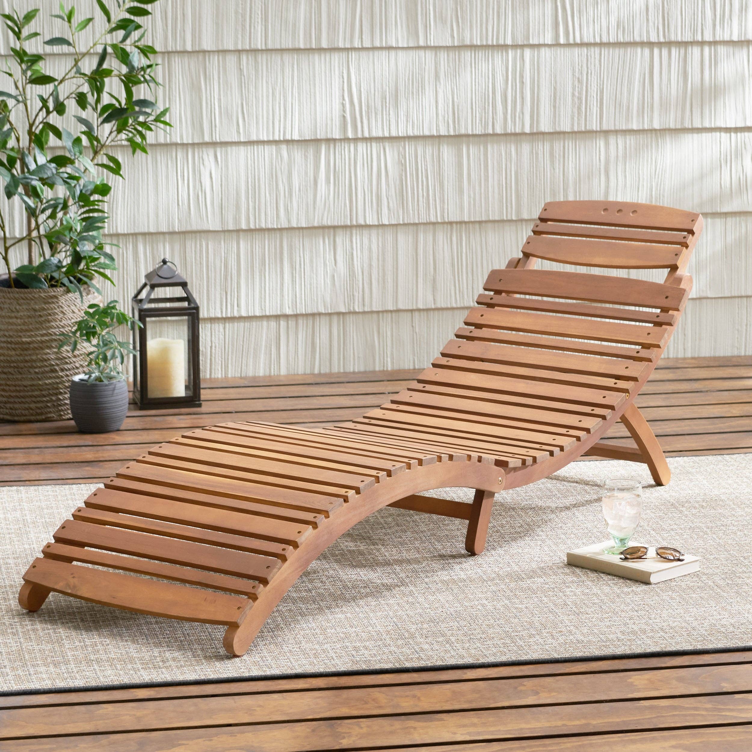 HOMYCASA DESIGN INC - Wholesale Chaise Lounge - Outdoor Wood Folding Chaise Lounge, Brown1