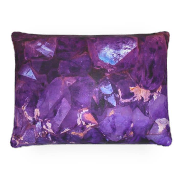 Crystal Therapy Luxurious Rectangle Sofa Velvet Cushion - Amethyst for wholesale by MizDragonfly