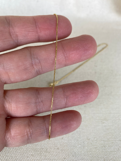 GoldFi - Wholesale Link & Chain Necklace - 18k Gold Filled Box Chain Very Thin 0.5mm Jewelry Components3